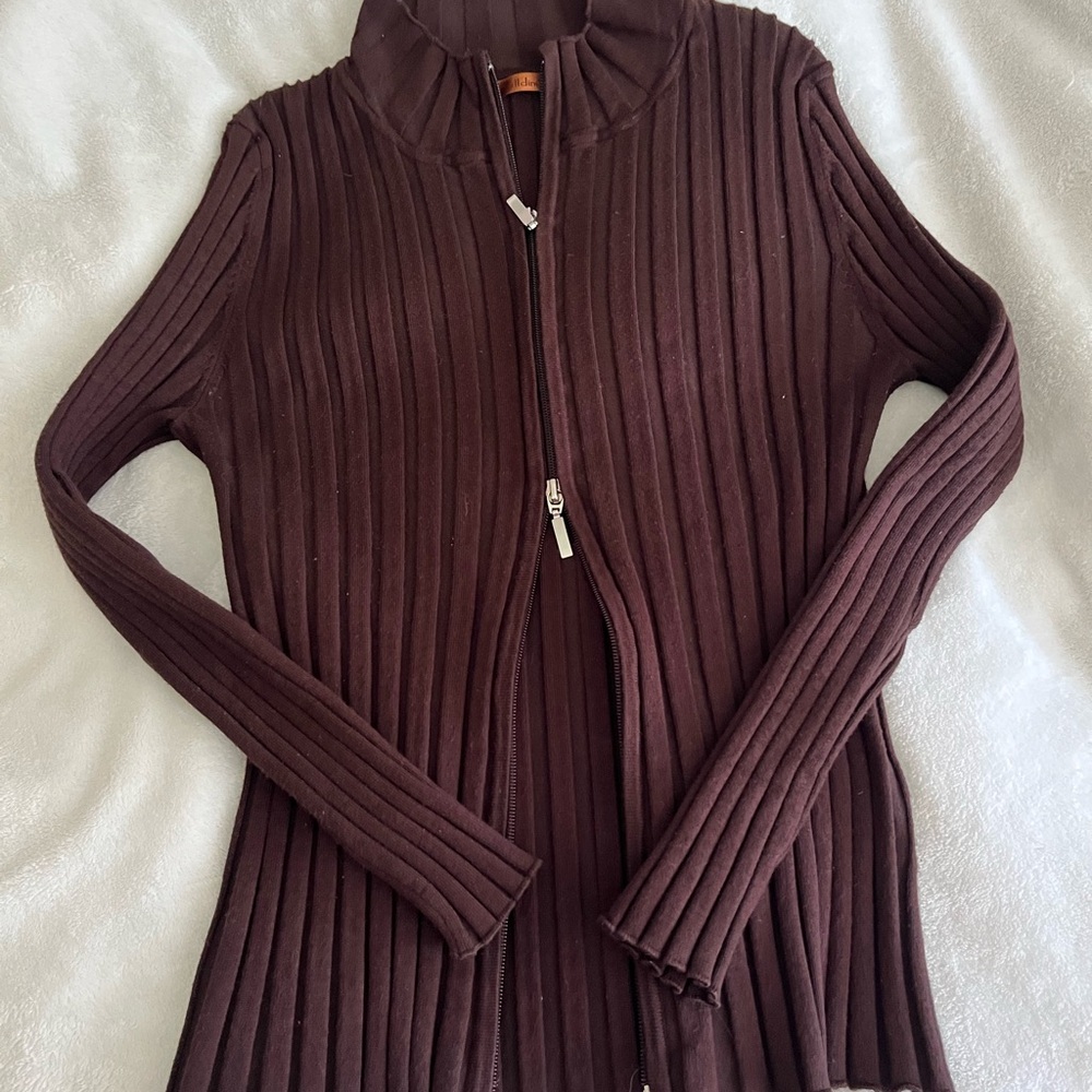 Belldini Brown Ribbed Turtleneck Sweater